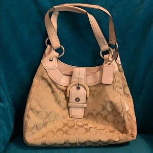 Coach Purse Tan And Light Pink - image 1